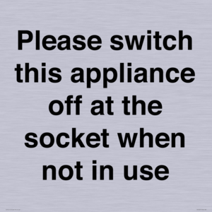Please switch this appliance off at the socket when not in use
